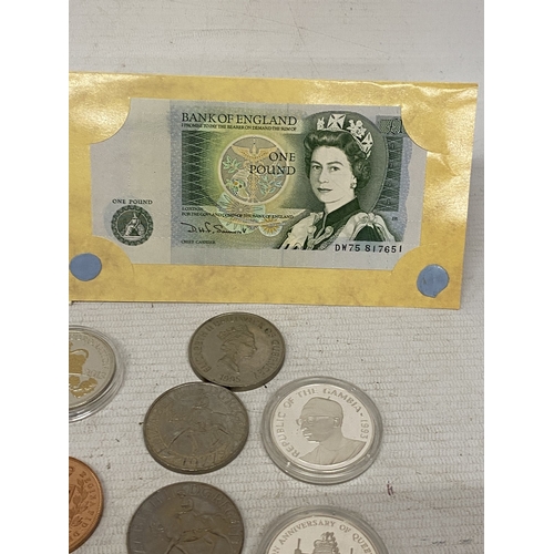 51 - A TUB OF COINS TO INCLUDE 219 GMS, 7.5 OZS OF PRE 1947 SILVER COINAGE, 1986 COMMONWEALTH GAMES £2 CO... 