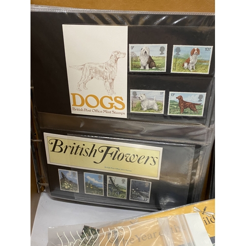 52 - A BOX CONTAINING THREE ROYAL MAIL PRESENTATION PACK ALBUMS PLUS A FILE BOX CONTAINING THE LINCOLN PO... 