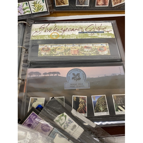 52 - A BOX CONTAINING THREE ROYAL MAIL PRESENTATION PACK ALBUMS PLUS A FILE BOX CONTAINING THE LINCOLN PO... 