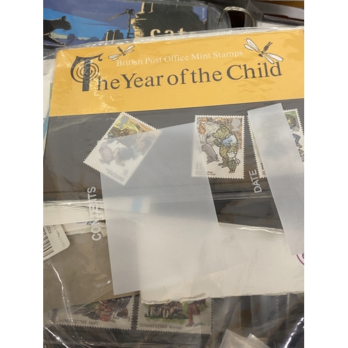 52 - A BOX CONTAINING THREE ROYAL MAIL PRESENTATION PACK ALBUMS PLUS A FILE BOX CONTAINING THE LINCOLN PO... 