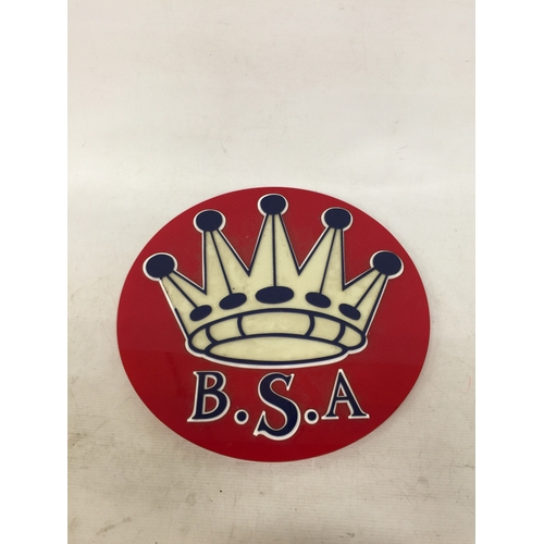 27 - A B. S. A. WALL SIGN, DIAMETER 43CM