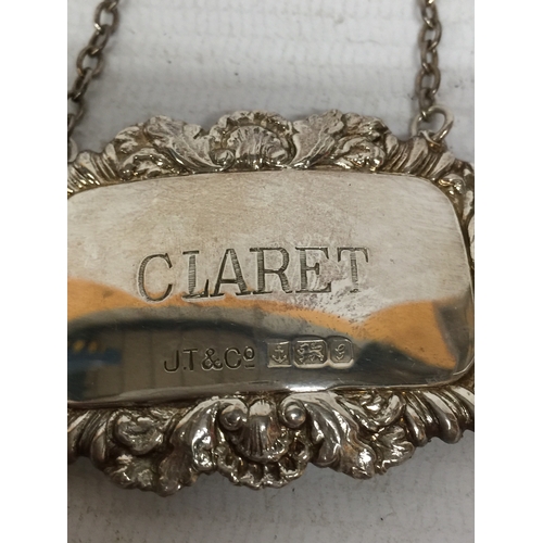 36 - TWO HALLMARKED SILVER DECANTER COLLARS (SHEFFIELD AND BIRMINGHAM)