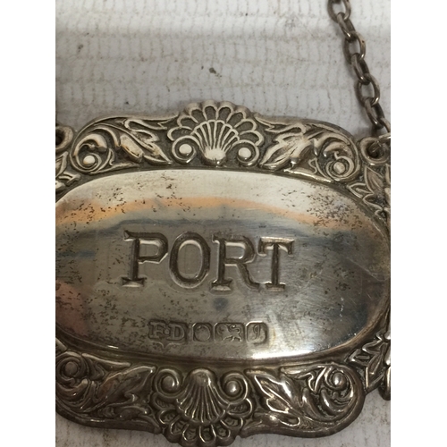 36 - TWO HALLMARKED SILVER DECANTER COLLARS (SHEFFIELD AND BIRMINGHAM)