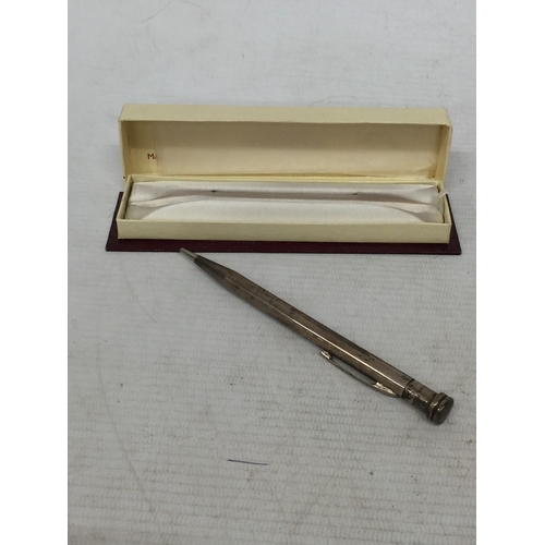 8 - A VINTAGE LIFE-LONG STERLING SILVER PROPELLING PENCIL IN ORIGINAL BOX WITH INSTRUCTIONS