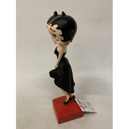 44 - A BETTY BOOP FIGURE IN A BLACK GLITTER DRESS, HEIGHT 29CM