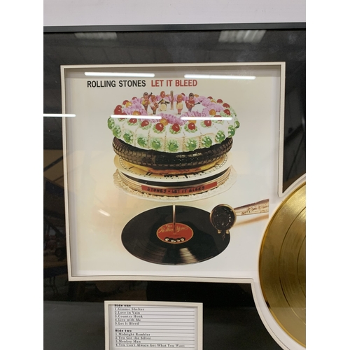 50 - A FRAMED ROLLING STONES 'LET IT BLEED' GOLD DISC