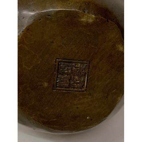 55 - A LARGE BRONZE FOUR FACED BUDDAH, HEIGHT 12CM