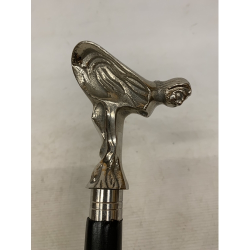 56 - A CHRONE HANDLED FLYING LADY WALKING STICK