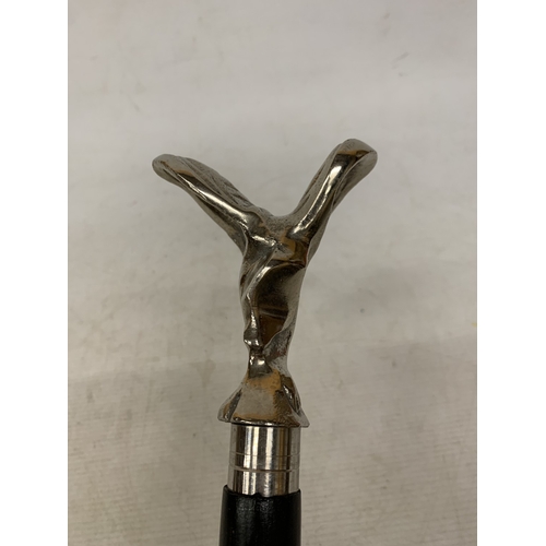 56 - A CHRONE HANDLED FLYING LADY WALKING STICK