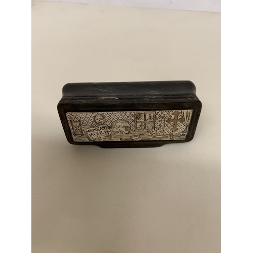 59 - A BONE CARVED BOX (MOMENTO IMORI 'REMEMBER YOU MUST DIE') AND ('LIFE IS SHORT, SEIZE THE DAY')