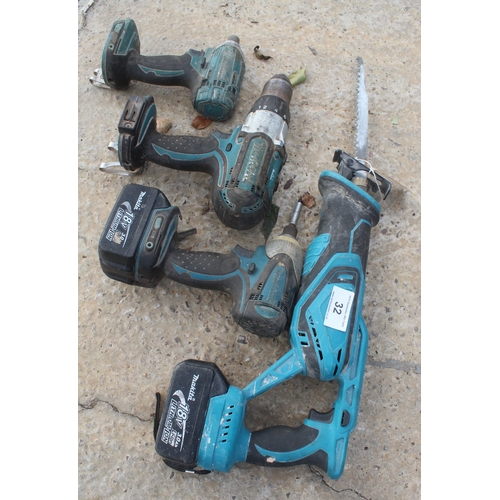 32 - 4 MAKITA TOOLS 18V  NO VAT