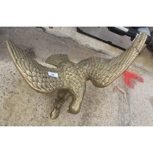 40 - A BRASS EAGLE  NO VAT