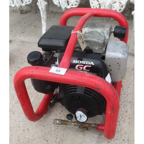 55 - A HONDA PETROL COMPRESSOR  NO VAT