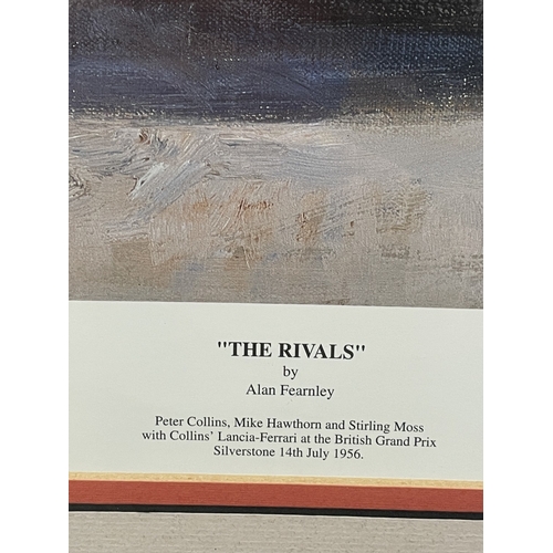 9 - A LIMITED EDITION, 390/500, PRINT (THE RIVALS) BY ALAN FEARNLEY, SIGNED BY THE ARTIST AND SIR STIRLI... 