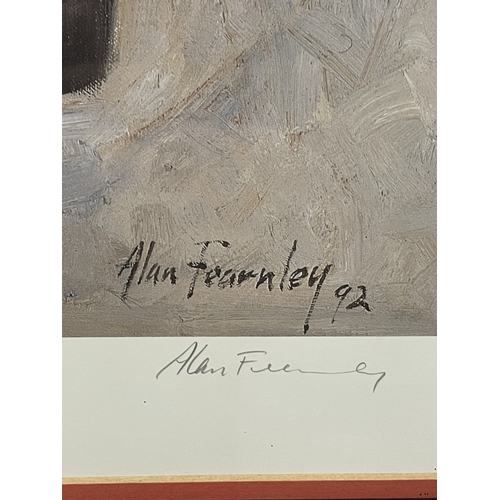 9 - A LIMITED EDITION, 390/500, PRINT (THE RIVALS) BY ALAN FEARNLEY, SIGNED BY THE ARTIST AND SIR STIRLI... 