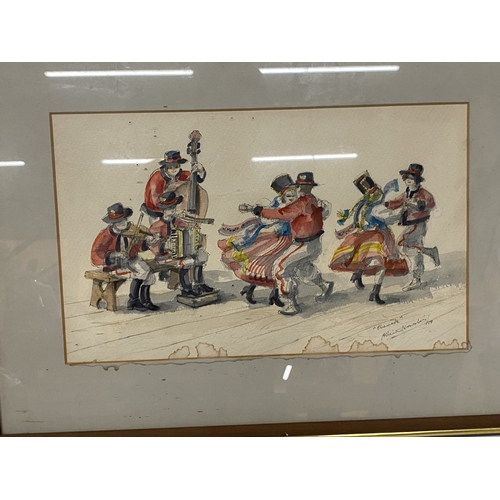 35 - A FRAMED AND MOUNTED ORIGINAL WATERCOLOUR BY ALBIN TROWSKI ARTIST FROM THE 1970'S FOR CHESHIRE LIFE ... 