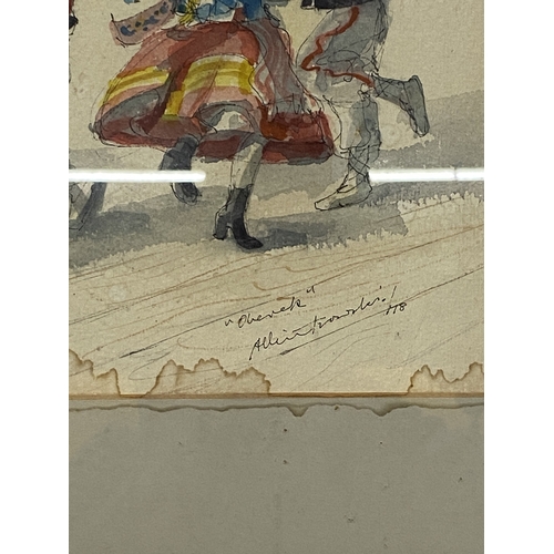 35 - A FRAMED AND MOUNTED ORIGINAL WATERCOLOUR BY ALBIN TROWSKI ARTIST FROM THE 1970'S FOR CHESHIRE LIFE ... 