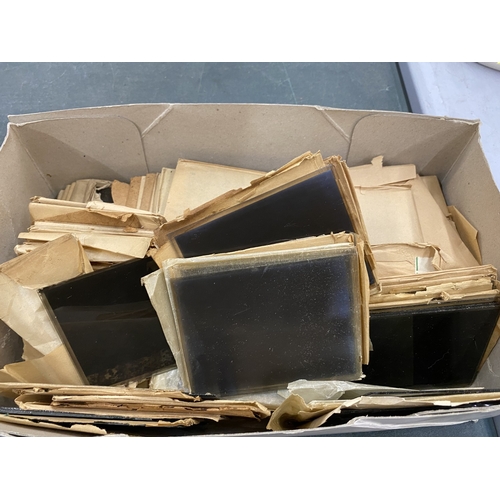 A BOX CONTAINING GLASS NEGATIVES 1910 - 1935 TO INCLUDE WEST COAST ...