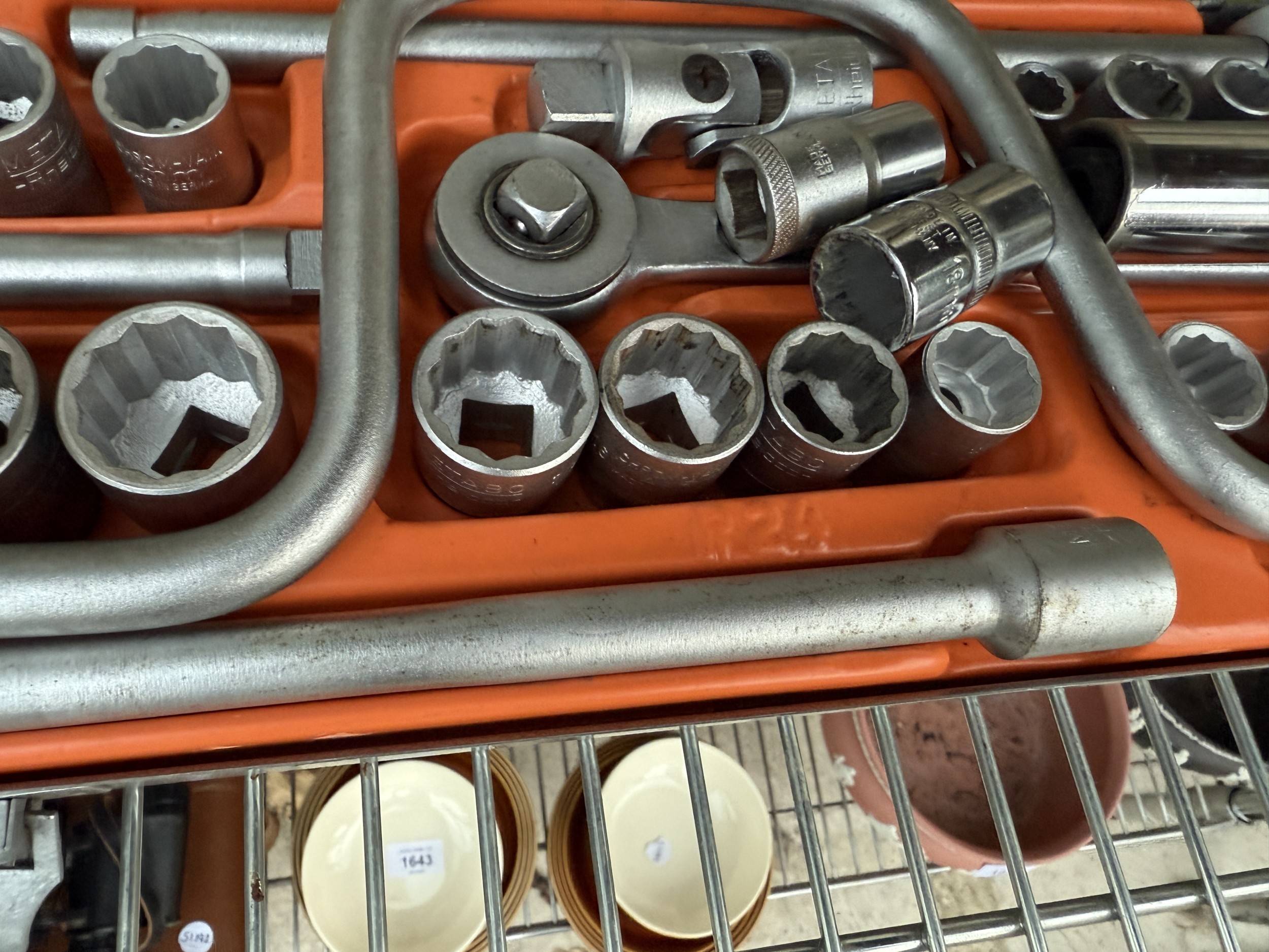 A CASED METABO RHEIDCO SOCKET SET