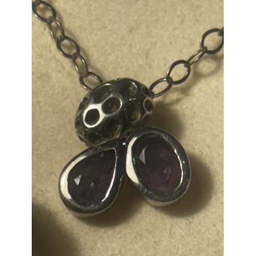 699 - A MARKED SILVER NECKLACE WITH PENDANT AND A PAIR OF MARKED SILVER LARGE SOLITAIRE PEARL EARRINGS WIT... 
