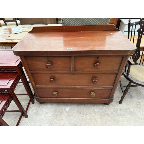 2548 - A VICTORIAN MAHOGANY CHEST OF TWO SHORT AND TWO LONG DRAWERS, 40