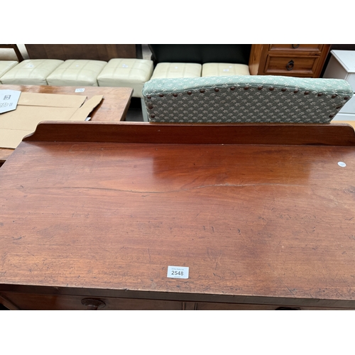 2548 - A VICTORIAN MAHOGANY CHEST OF TWO SHORT AND TWO LONG DRAWERS, 40