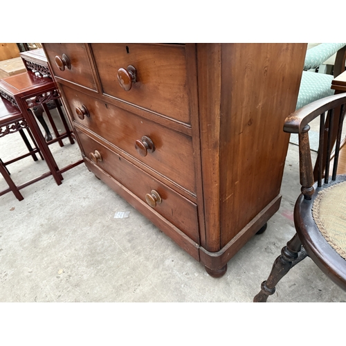 2548 - A VICTORIAN MAHOGANY CHEST OF TWO SHORT AND TWO LONG DRAWERS, 40