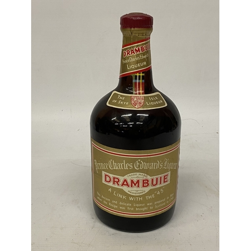 312 - A VINTAGE 1 LITRE BOTTLE OF DRAMBUIE 'PRINCE CHARLES EDWARD'S LIQUEUER'