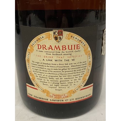 312 - A VINTAGE 1 LITRE BOTTLE OF DRAMBUIE 'PRINCE CHARLES EDWARD'S LIQUEUER'