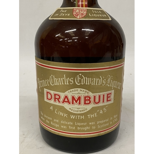 312 - A VINTAGE 1 LITRE BOTTLE OF DRAMBUIE 'PRINCE CHARLES EDWARD'S LIQUEUER'