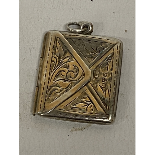 88 - A HALLMARKED CHESTER SILVER STAMP CASE