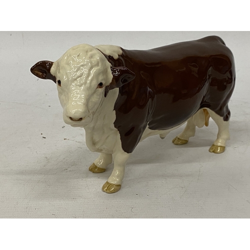 1012 - A BESWICK POLLED HEREFORD BULL CERAMIC FIGURE