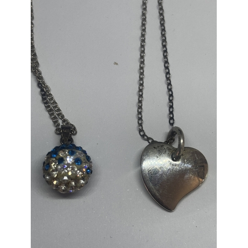 531 - FOUR SILVER NECKLACES WITH PENDANTS
