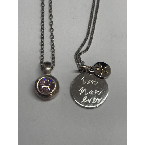 541 - FOUR SILVER NECKLACES WITH PENDANTS