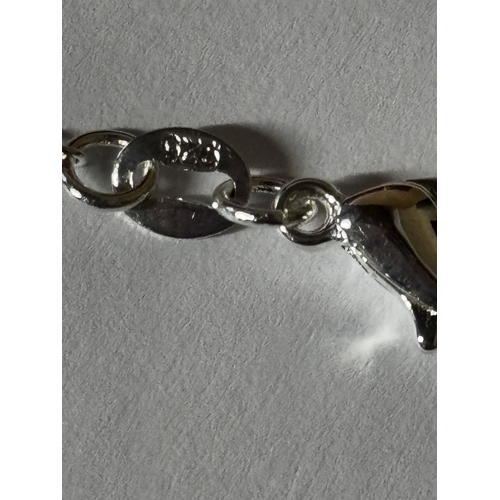 599 - A MARKED 925 MULTI TOURMALINE HEART NECKLACE IN A PRESENTATION BOX