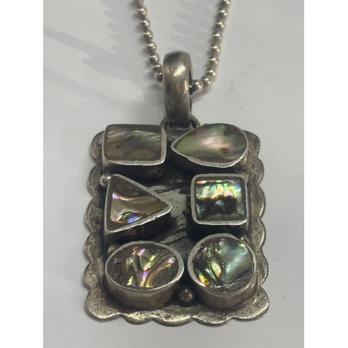 742 - A SILVER AND MOTHER OF PEARL NECKLACE