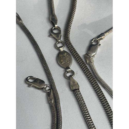 752 - THREE SILVER NECKLACES GROSS WEIGHT 32.09 GRAMS