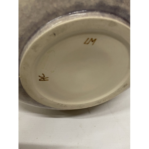 1031 - A COBRIDGE STONEWARE PERIWINKLE VASE - APPROX 20.5 CM