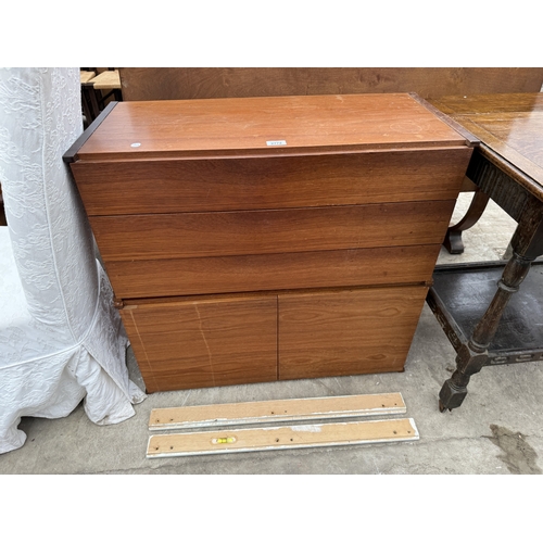 2772 - TWO RETRO TEAK MODULAR UNITS