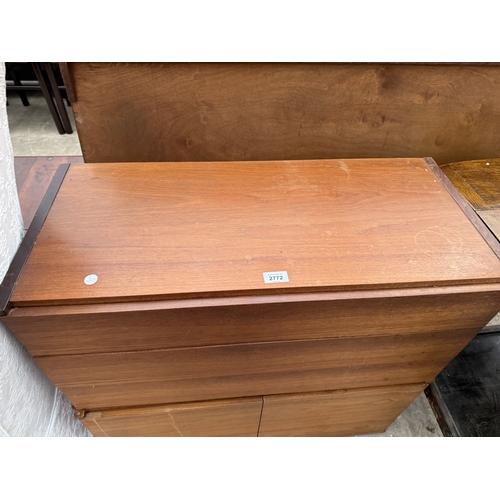 2772 - TWO RETRO TEAK MODULAR UNITS
