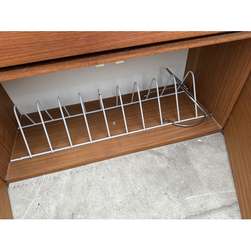 2772 - TWO RETRO TEAK MODULAR UNITS