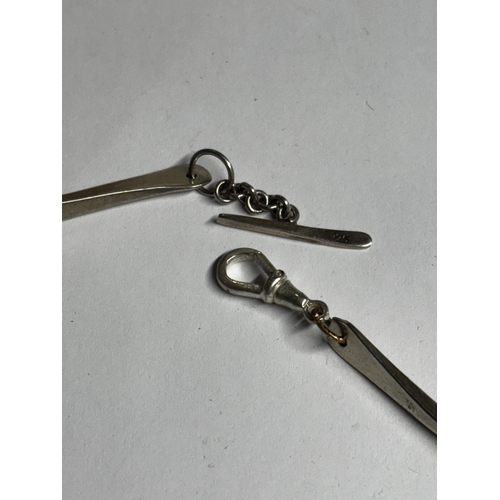 790 - A SILVER ALBERT WATCH CHAIN