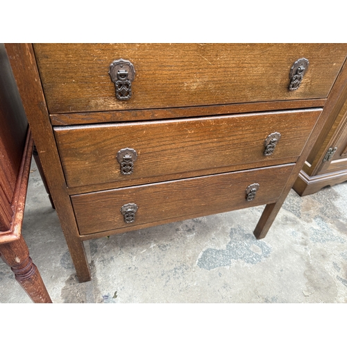 2742 - A MID 20TH CENTURY OAK CHEST OF THREE DRAWERS, 29