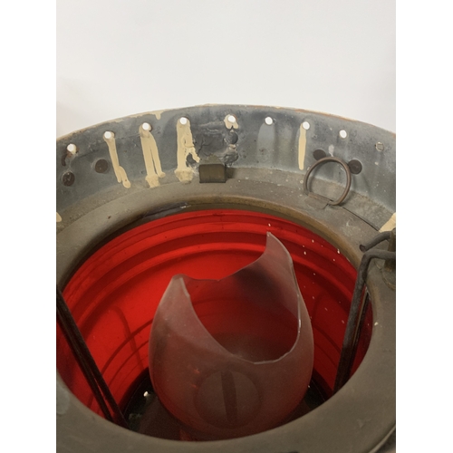 316 - A VINTAGE LANTERN SEAHORSE GB TRADE MARK 5576 HEIGHT 65CM (INCLUDING HANDLE) WIDTH 30CM