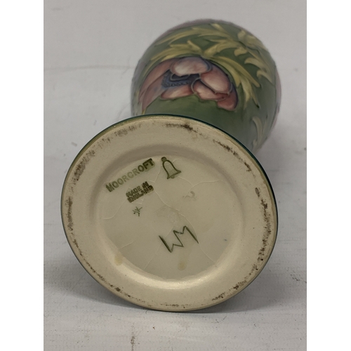 406 - A LARGE MOORCROFT ANENOME PATTERN VASE, HEIGHT 27CM