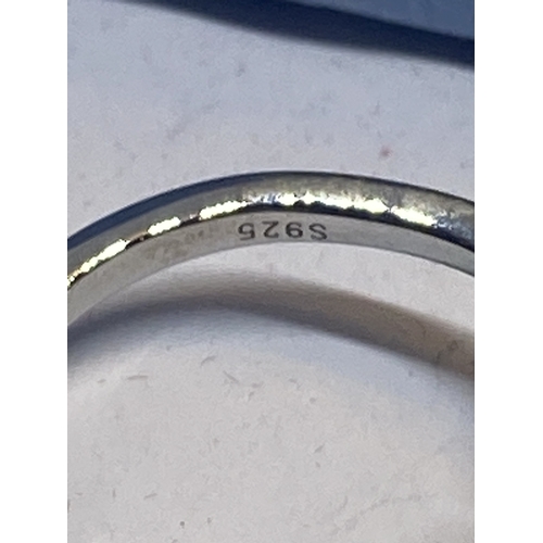 642 - A MARKED 925 FISHTAIL HEART RING IN A PRESENTATION BOX