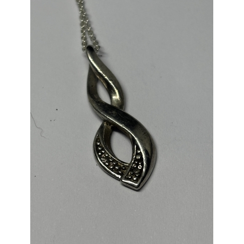 669 - THREE SILVER NECKLACES WITH PENDANTS AND AN ANKLE CHAIN GROSS WEIGHT 16.39 GRAMS