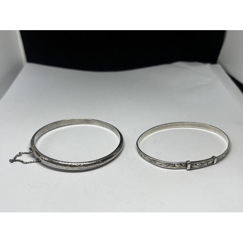 680 - TWO SILVER BANGLES GROSS WEIGHT 13.12 GRAMS