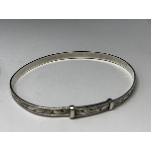 680 - TWO SILVER BANGLES GROSS WEIGHT 13.12 GRAMS