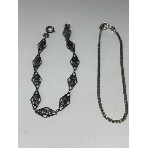 681 - FOUR SILVER BRACELETS GROSS WEIGHT 16.65 GRAMS